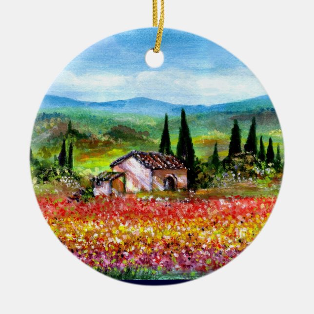 SPRING IN TUSCANY CERAMIC ORNAMENT (Front)