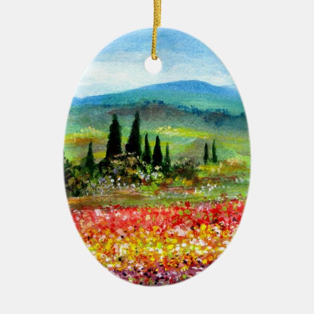 SPRING IN TUSCANY CERAMIC ORNAMENT (Front)