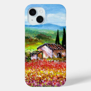 SPRING IN TUSCANY LANDSCAPE Colourful Flower Field iPhone 15 Case