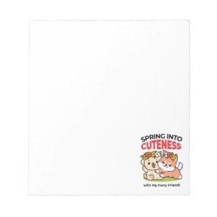 Spring Into Cuteness – Adorable Dog Illustration  Notepad