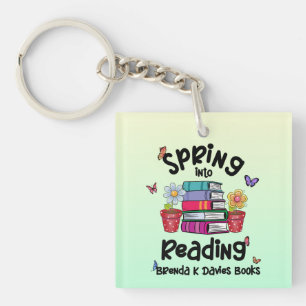 Spring Into Reading Brenda K Davies Books Keychain