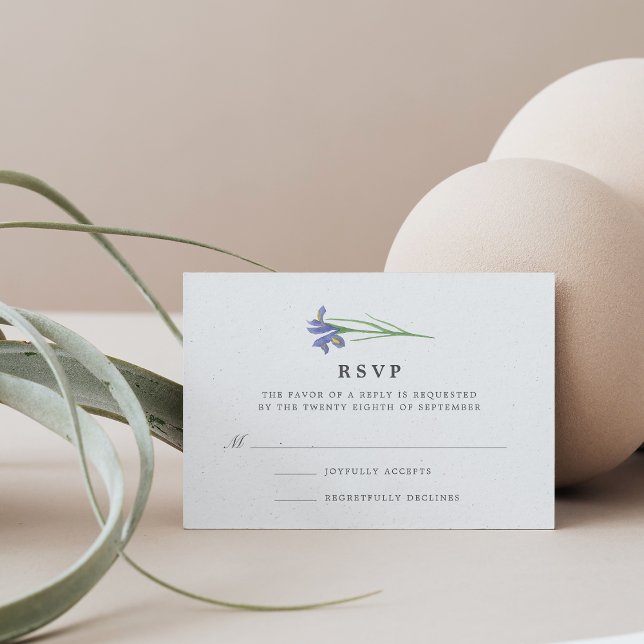 Spring Iris | Aquarelle Floral Wedding RSVP (Créateur téléchargé)