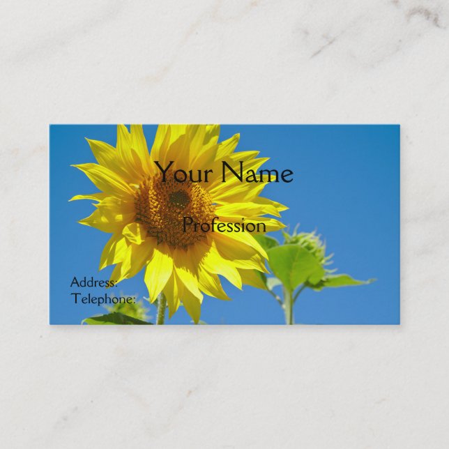 Spring is here! - Springtime sunflowers Business Card (Front)