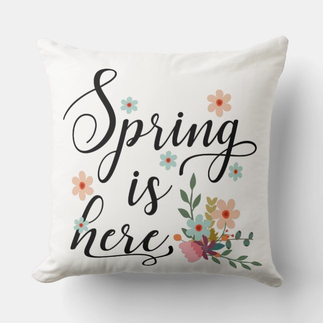 spring is here throw pillow (Front)