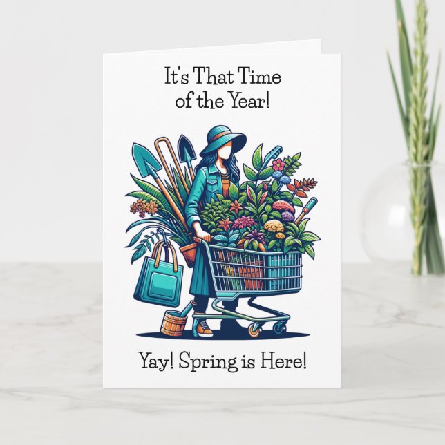 Spring is Here, Time to go Shopping! Card (Front)