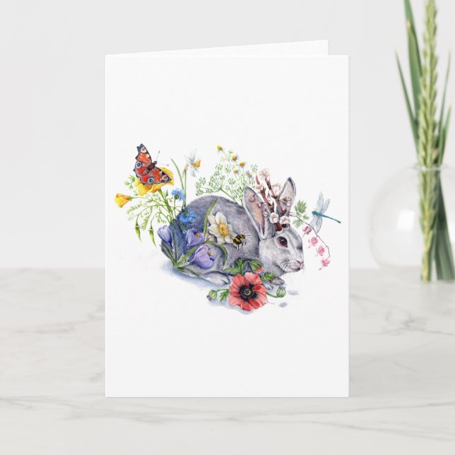 Spring Jackalope Holiday Card (Front)