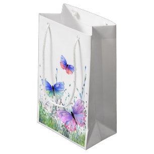 Spring Joy - Colourful Butterflies Flying in Natur Small Gift Bag