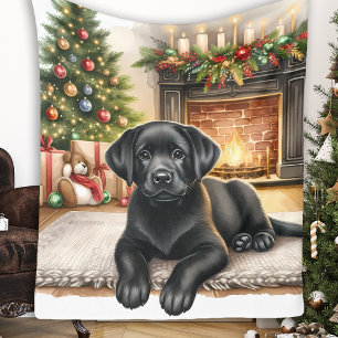 Spring Joy - Labrador Retriever - Black Lab Fleece Blanket