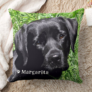 Spring Joy - Labrador Retriever - Black Lab Throw Pillow