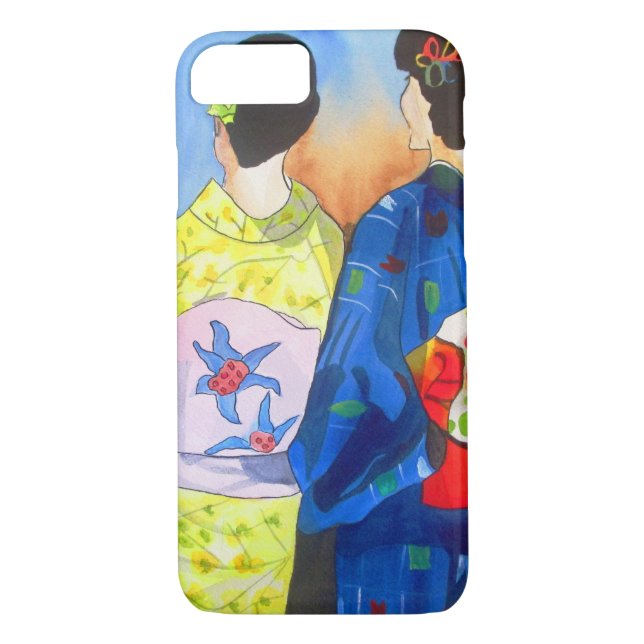 Spring kimono Japanese Geisha art Case-Mate iPhone Case (Back)
