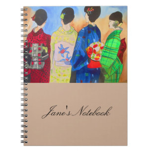 Spring kimono Japanese Geisha art Notebook