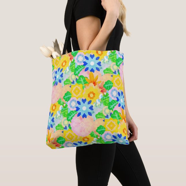 Spring Kitchen Bright Fresh Flower Tranquil Colour Tote Bag (Close Up)