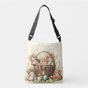 Spring Kitten Easter Basket Crossbody Bag