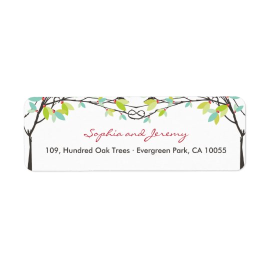 Spring Knotted Love Trees Wedding Address Labels