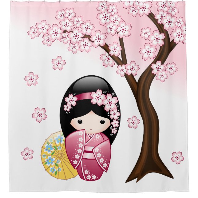 Spring Kokeshi Doll Cute Japanese Geisha Girl (Front)