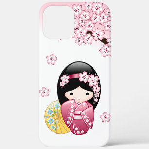 Spring Kokeshi Doll - Cute Japanese Geisha Girl iPhone 12 Pro Max Case