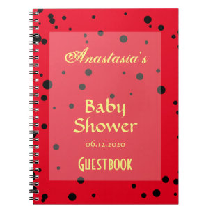 Spring Ladybug Patterns Baby Shower Guestbook Notebook
