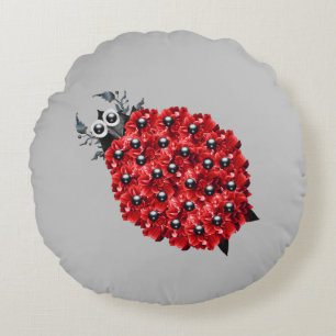 Spring Ladybug Round Pillow