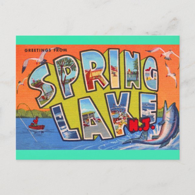 Spring Lake N.J. Vintage Travel Postcard (Front)
