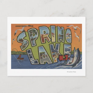 Spring Lake, New Jersey - Large Letter Scenes Postcard