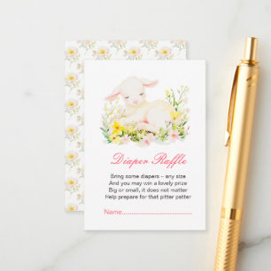 Spring Lamb Baby Shower Enclosure Card