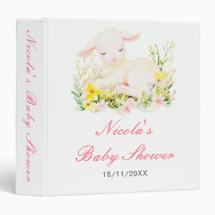 Spring Lamb Baby Shower Photo Album Binder