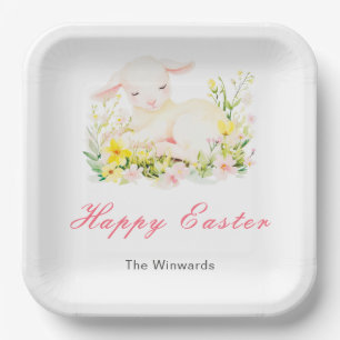 Spring Lamb Easter Brunch Paper Plate