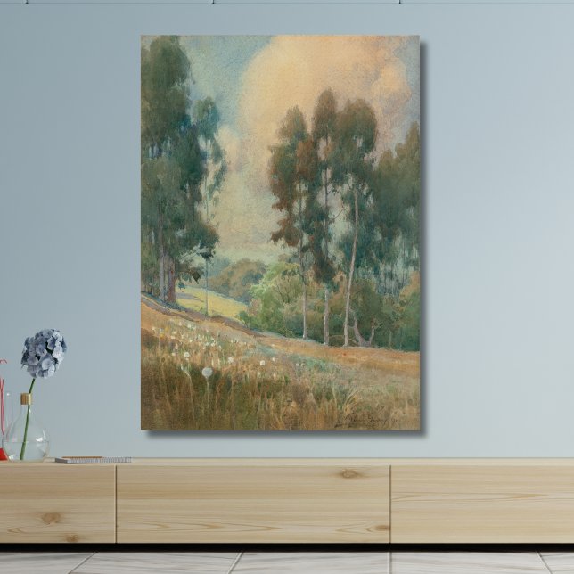 Spring Landscape (1911)  Serene Watercolor Scenery Canvas Print (Creator Uploaded)