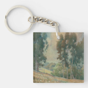 Spring Landscape (1911) Serene Watercolor Scenery Keychain