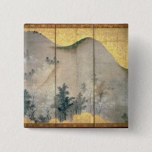 Spring Landscape 2 Inch Square Button