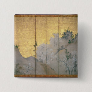 Spring Landscape 2 Inch Square Button