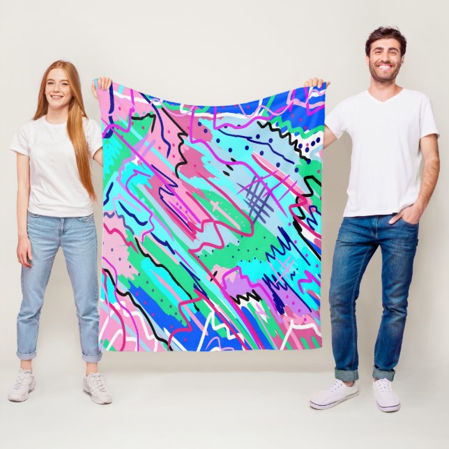 Spring Landscape Abstract Print  Fleece Blanket (In Situ)