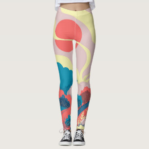 Spring Landscape: Colourful Vintage Scenery Leggings