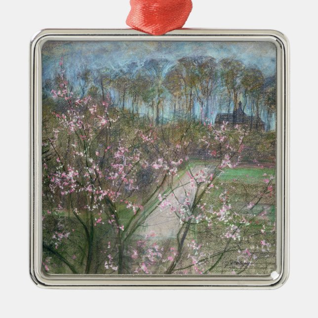 Spring Landscape Metal Ornament (Front)