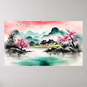 Spring landscape poster