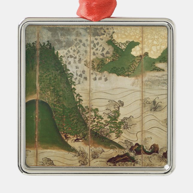Spring Landscape with Sun Metal Ornament (Front)