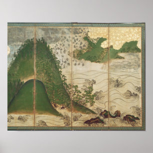 Spring Landscape with Sun Poster