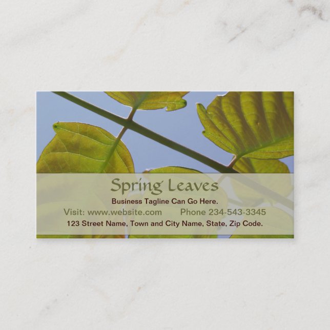 Spring Leaves Business Card (Front)