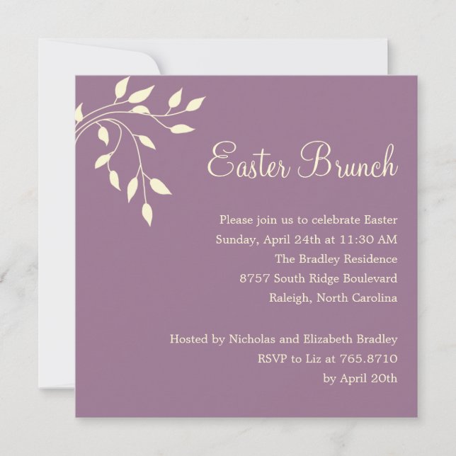 Spring Leaves Easter Party Invitation (Front)