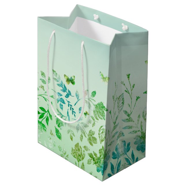 Spring Leaves Medium Gift Bag (Back Angled)