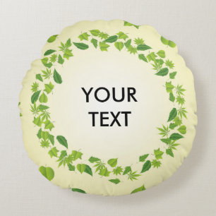 Spring leaves round pillow