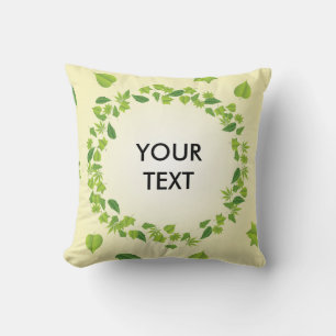 Spring leaves throw pillow