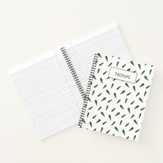 Spring leaves, watercolor pattern notebook