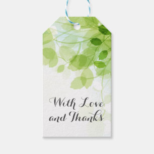 Spring Leaves Watercolor Thank You Gift Tags