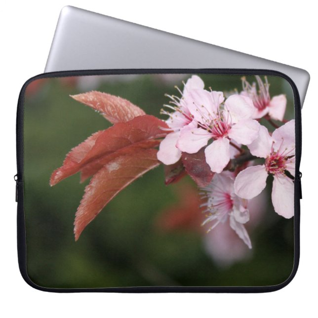 spring light pink plum flowers laptop sleeve (Front)