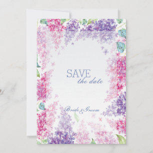 Spring Lilac Flower Blossom-Floral  SAVE the Date