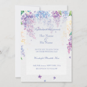 Spring Lilac Flower Blossom-Floral Wedding Invitation