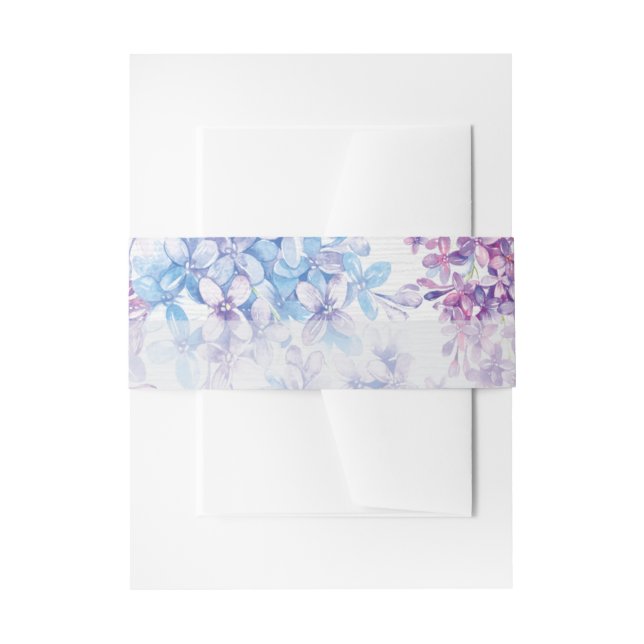 Spring Lilac Flower Blossom-Floral Wedding Invitation Belly Band (Front Example)