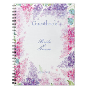 Spring Lilac Flower Floral Wedding guest book