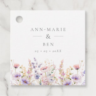 Spring Lilac Wildflowers Wedding Favour Tags
